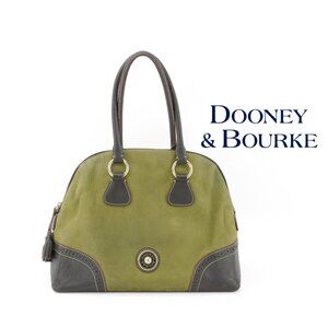 Vintage Dooney & Bourke All-Weather Leather Satchel Bag Olive Green Purse